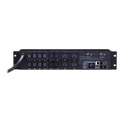 CyberPower PDU81008 200 - 240 VAC 30A Switched Metered-by-Outlet PDU - 16 Outlets, 12 ft, NEMA L6-30P, Horizontal, 2U, LCD, 3YR Warranty