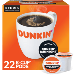 Dunkin Donuts Midnight Single-Serve Coffee K-Cup, Carton Of 22