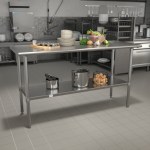 Flash Furniture Stainless Steel Prep And Work Table, 34-1/2inH x 60inW x 24inD, Silver