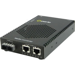 Perle S-1110DP-S2SC160 Media Converter - 2x PoE (RJ-45) Ports - 1 x SC Ports - 1000Base-ZX, 10/100/1000Base-T - 99.42 Mile - Rail-mountable, Rack-mountable, Wall Mountable