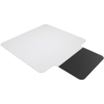 ES ROBBINS Sit or Stand Mat with Lip - Pile Carpet - 53in Length x 36in Width - Lip Size 18in Length x 20in Width - Rectangular - Vinyl, Foam - Clear - 1Each