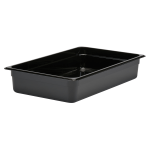 Cambro Camwear GN 1/1 Size 4in Food Pans, 4inH x 12-3/4inW x 20-7/8inD, Black, Set Of 6 Pans