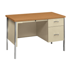 Bush Business Furniture Move 40 Series Electric Height-Adjustable Standing Desk, 28-1/6inH x 59-4/9inW x 29-3/8inD, Modern Hickory/Cool Gray Metallic, Standard Delivery