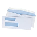 Quality Park #9 Envelopes, Double Window, Security, Gummed Flap, Box Of 500