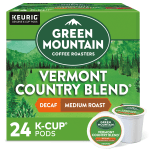 Green Mountain Coffee Single-Serve Coffee K-Cup Pods, Decaffeinated, Vermont Country Blend, Carton Of 24