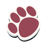 Ashley Productions Magnetic Whiteboard Erasers, 3 3/4in, Maroon Paw, Pack Of 6