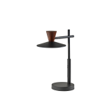 Adesso Elmore LED Desk Lamp, 16-1/2in, Black/Walnut Shade/Black Base