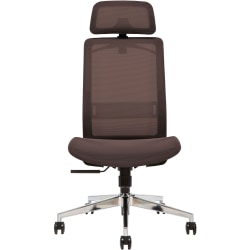 Sinfonia Sing Ergonomic Mesh High-Back Task Chair, Adjustable Height Arms, Headrest, Copper/White