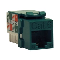 Tripp Lite Cat6/Cat5e 110 Punch Down Keystone Jack - Modular insert - CAT 6 - RJ-45 - green