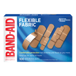 Band-Aid Brand Flexible Fabric Adhesive Bandages, Assorted, Box of 100 Bandages