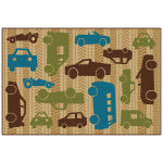 Carpets for Kids KID$Value Rugs All Autos Activity Rug, 3ft x 4ft6in, Brown