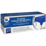 Amscan Boxed Plastic Table Roll, Bright Royal Blue, 54in x 126'