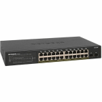 Netgear S350 GS324TP Ethernet Switch - 24 Ports - Manageable - Gigabit Ethernet - 10/100/1000Base-T - 4 Layer Supported - Modular - 2 SFP Slots - Power Supply - Twisted Pair, Optical Fiber , Wall Mountable, Desktop, Under Table