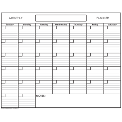 SwiftGlimpse Monthly Wall Planner, 48in x 65in, Black/White, Undated