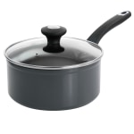 Martha Stewart Everyday Aluminum Saucepan With Lid, 3-Quart, Gray