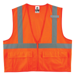 Ergodyne GloWear Safety Vest, Standard Solid, Type-R Class 2, XX-Large/3X, Orange, 8225Z