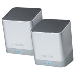 Turcom Wireless Bluetooth 2-Channel Mini PC Speaker Set, Silver, TS-459