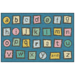 Carpets for Kids KID$Value PLUS Alphabet Blocks Activity Rug, 6ft x 9ft , Dark Blue