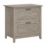 Bush Business Furniture Key West 30inW x 19-7/8inD Lateral 2-Drawer File Cabinet, Washed Gray, Standard Delivery