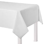 Amscan Flannel-Backed Vinyl Table Covers, 54in x 108in, Frosty White, Set Of 2 Covers