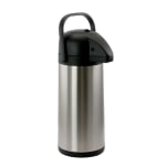 MegaChef 3 L Stainless-Steel Airpot Hot Water Dispenser for Coffee and Tea, 5 1/2in Handle, Silver/Black