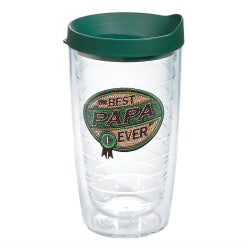 Tervis Hallmark Best Papa Ever Tumbler With Lid, 16 Oz, Clear