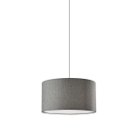 Adesso Harvest Large Drum Pendant Lamp, 20inW, Gray Shade/White Base