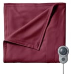 Sunbeam Full-Size Electric Fleece Heated Blanket, 72in x 84in, Garnet