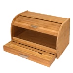 Honey-can-do KCH-01081 Bamboo Rolltop Bread Box - External Dimensions: 16.2in Length x 10.8in Width x 9.5in Height - Bamboo - Natural - For Bread, Office