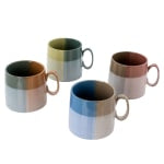 Gibson Home Glasgow 4-Piece Fine Ceramic Cup Set, 19.5 Oz, Multicolor