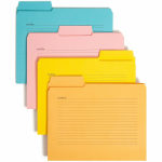 Smead SuperTab Notes Fastener Folder, Letter Size (8 1/2in x 11in), 1/3 Tab Cut, Assorted, Pack Of 24