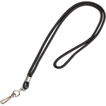 Partners Brand Standard Lanyards, With Hook, 38in, Black, Case Of 24