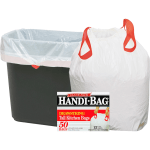 Webster 50% Recycled Drawstring Trash Bags, 13 Gallons, 24in x 27in, White, Box Of 50