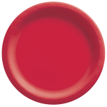 Amscan Paper Plates, 10in, Apple Red, 20 Plates Per Pack, Case Of 4 Packs