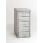 Bisley 15inD Vertical 8-Drawer Under-Desk File Cabinet, Light Gray