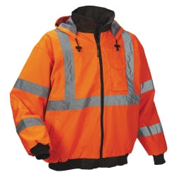 OccuNomix Polyester Bomber Jacket, Large, Orange