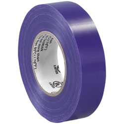 Tape Logic 6180 Electrical Tape, 1.25in Core, 0.75in x 60ft, Purple, Case Of 10