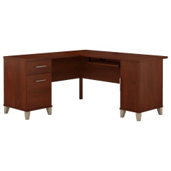 Bush Business Furniture Somerset 60inW L-Shaped Corner Desk, Maple Cross, Standard Delivery