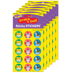 Eureka Jumbo Scented Stickers, Pineapple, 12 Stickers Per Pack, Set Of 6 Packs