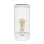 Simple Designs Cylindrical Mesh Table Lamp, 12-3/4inH, White