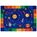 Carpets for Kids Premium Collection Milky Play Literacy ABC Rug, 5ft10in x 8ft4in, Blue