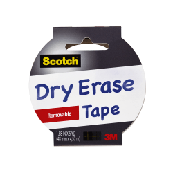 Scotch Dry Erase Tape, 1.88in x 5 Yd., White