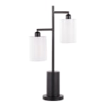 LumiSource Cannes Table Lamp, 17inH, Black/White