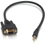 C2G 1.5ft Velocity DB9 Female to 3.5mm Male Adapter Cable - 1.50 ft A/V Cable for Projector, Audio/Video Device - First End: 1 x 9-pin DB-9 RS-232 Serial - Female - Second End: 1 x Mini-phone Audio/Video - Male - Black