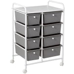 Honey Can Do Rolling Storage Cart, Gray/White