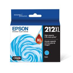 Epson 212XL Claria High-Yield Cyan Ink Cartridge, T212XL220-S