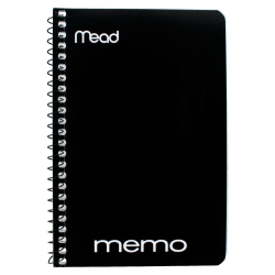 Mead Wirebound Side-Opening Memo Book, 4in x 6in, 1 Hole-Punched, College Ruled, 40 Sheets