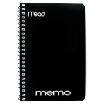 Mead Wirebound Side-Opening Memo Book, 4in x 6in, 1 Hole-Punched, College Ruled, 40 Sheets