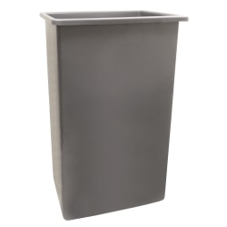 Continental ValueLine Wall Hugger Rectangular Poly Resin Trash Can, 23 Gallons, 30inH x 20inW x 11inD, Gray