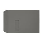 LUX #9 1/2 Open-End Window Envelopes, Top Left Window, Self-Adhesive, Smoke, Pack Of 1,000